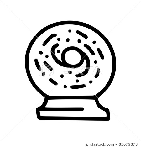 crystal ball with universe line vector doodle simple icon 83079878