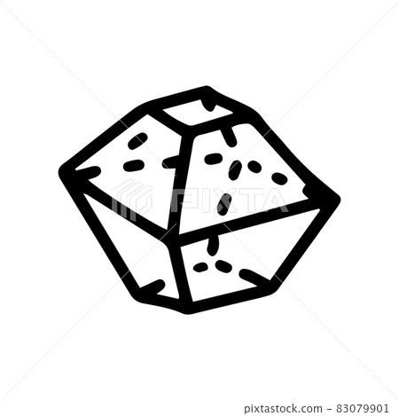 truncated octahedron line vector doodle simple icon 83079901