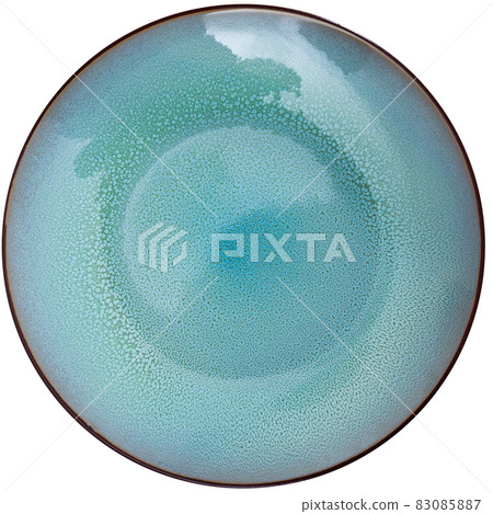 Blue plate on white background Blue plate on white background 83085887