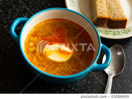 National Russian dish is cabbage soup National Russian dish is cabbage soup 83086669