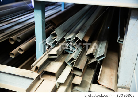 Stack of different metal pipes Stack of different metal pipes 83086803