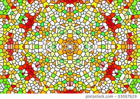 Stained glass-like geometric pattern design 83087629