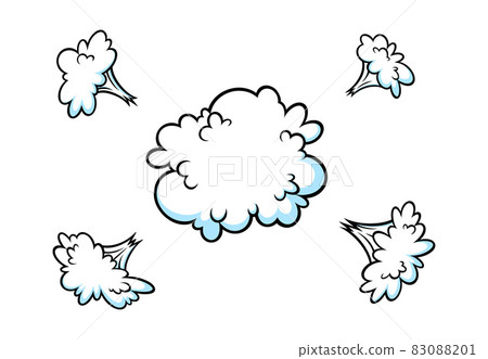 Comic explosion smoke effect. Puff and boom cloud for surprising and explosive events. Vector illustartion Comic explosion smoke effect. Puff and boom cloud for surprising and explosive events. Vector illustartion 83088201