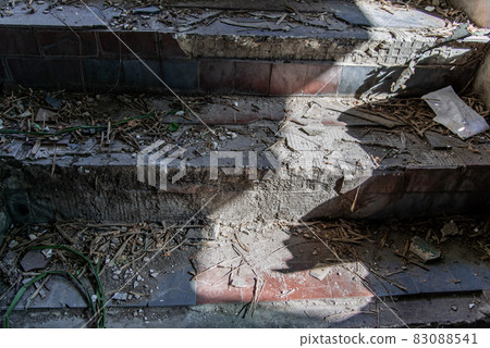 Staircase of Deteriorated abandoned old building. Staircase of Deteriorated abandoned old building. 83088541