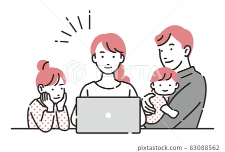 People Family looking up on a computer People Family looking up on a computer 83088562