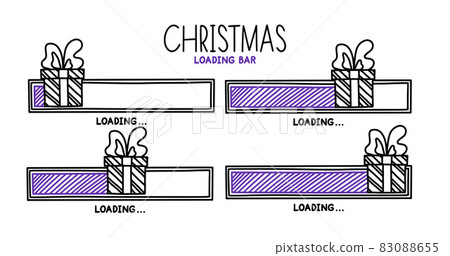 Christmas 2022 progress loading bar. Infographics design element with status of completion. Hand drawn vector illustration Christmas 2022 progress loading bar. Infographics design element with status of completion. Hand drawn vector illustration 83088655