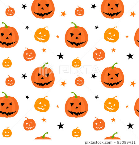 Halloween seamless pattern with white cobwebs on orange background. Flat vector illustration. Use for web, notepad, background, paper Halloween seamless pattern with white cobwebs on orange background. Flat vector illustration. Use for web, notepad, background, paper 83089411