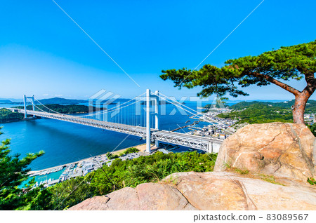 岡山縣倉敷市瀨戶橋(來自和休山山頂展望台) 岡山縣倉敷市瀨戶橋(來自和休山山頂展望台) 83089567