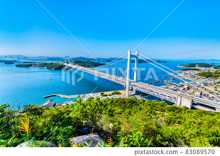 岡山縣倉敷市瀨戶橋(來自和休山山頂展望台) 岡山縣倉敷市瀨戶橋(來自和休山山頂展望台) 83089570