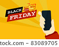 Flat art design for use smartphone online shopping from end year and black friday sale 83089705