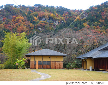 Risshakuji Yamadera Yamadera Basho Memorial Hall Autumn leaves Yellow leaves Risshakuji Yamadera Yamadera Basho Memorial Hall Autumn leaves Yellow leaves 83090500
