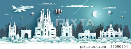 Travel landmark europe city destination ancient of Spain in barcelona. 83090504