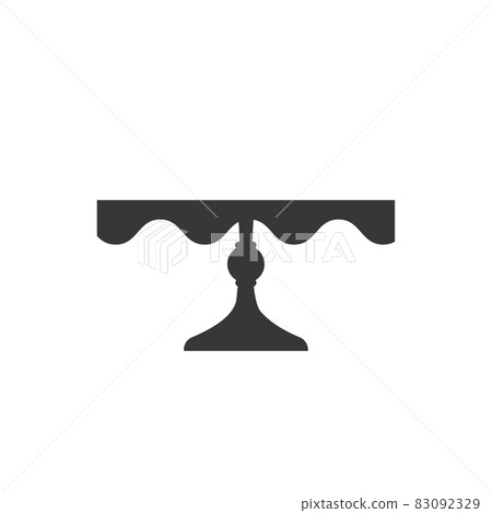 Stand cake in flat icon style. Empty tray for fruit and desserts. Vector illustration. 83092329