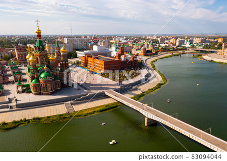 Voskresenskaya embankment in Yoshkar-Ola with Annunciation Cathedral, Mari El, Russia 83094044