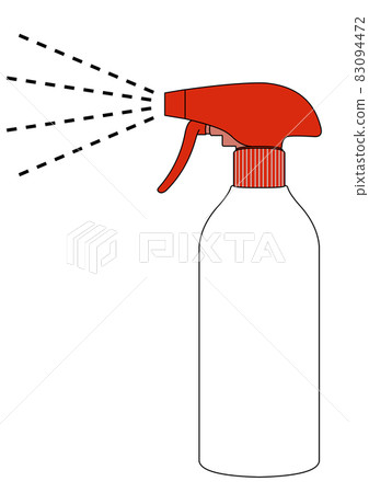 紅色容器和噴霧霧的插圖 紅色容器和噴霧霧的插圖 83094472