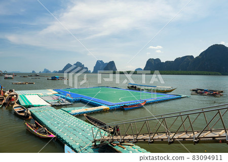 Floating football field at Panyee island, Phang Nga Floating football field at Panyee island, Phang Nga 83094911
