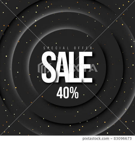 Sale 40 percent off on a black background…. - Stock Illustration