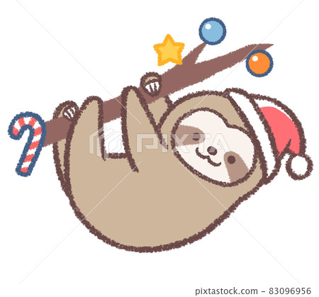 樹懶和聖誕樹夾在樹上 83096956