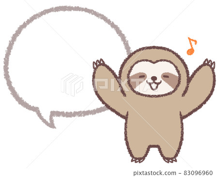 Hurray sloth and line drawing balloon 83096960