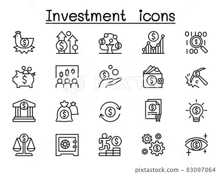 Investment icon set in thin line style Investment icon set in thin line style 83097864