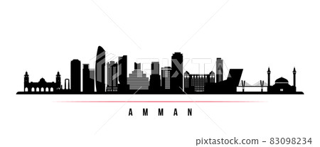 Amman skyline horizontal banner. Amman skyline horizontal banner. 83098234