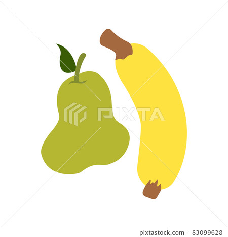 guava and banana, accompanied by a flat illustration 83099628