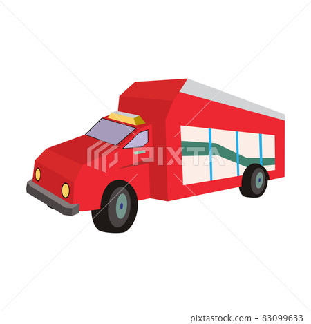 Flat fire truck icon. Flat design fire fighting equipment icon 83099633