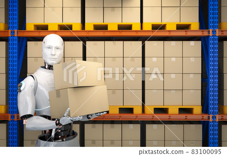 Automatic warehouse with robot work in warehouse 83100095