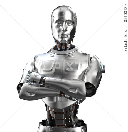 portrait robot or cyborg arm crossed portrait robot or cyborg arm crossed 83100120