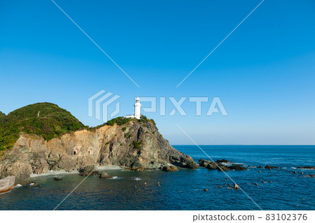 Sadamisaki Lighthouse and blue sky 83102376