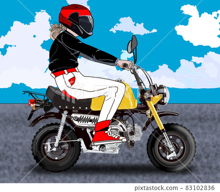 Motorcycle girl touring female Motorcycle girl touring female 83102836