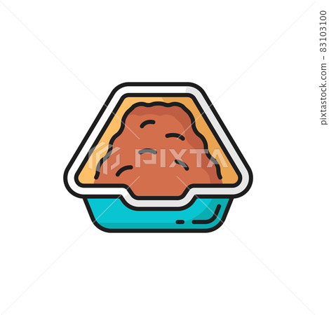 Dog or cat poops and urinates bowl isolated outline icon. Vector puppy or kitten toilet package, domestic animal care and veterinary themed. Home animal container, thin line cats absorbent or sand Dog or cat poops and urinates bowl isolated outline icon. Vector puppy or kitten toilet package, domestic animal care and veterinary themed. Home animal container, thin line cats absorbent or sand 83103100