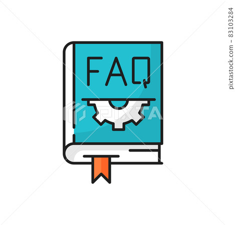FAQ question book, gear and bookmark isolated...-插圖素材 [83103284] - PIXTA圖庫