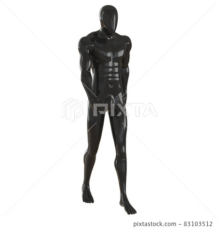 Blackfaceless mannequin in the pose of a walking man on a white background. 3d rendering 83103512
