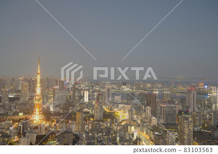 [Tokyo] Illuminated Tokyo Tower cityscape 83103563