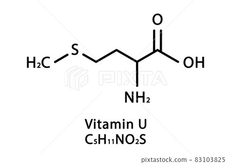 U Vitamin S-Methylmethionine molecular structure. U Vitamin S-Methylmethionine skeletal chemical formula. Chemical molecular formulas 83103825