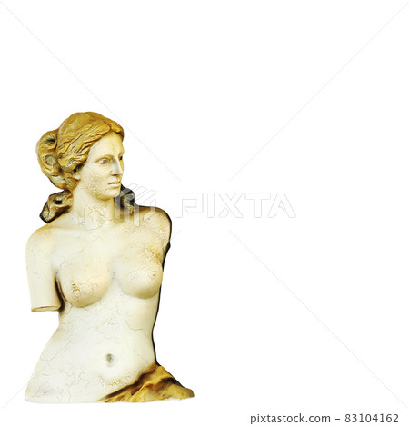Statue of Venus de Milo with golden hair on an isolated background. 3d rendering 83104162