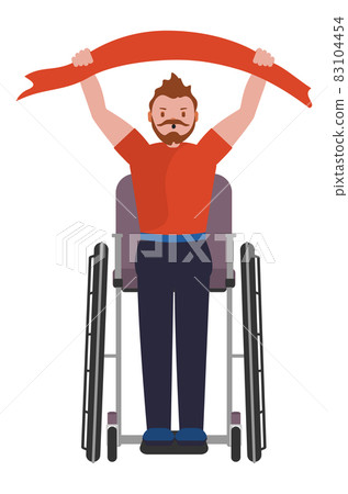 Soccer fan man in wheelchair Soccer fan man in wheelchair 83104454
