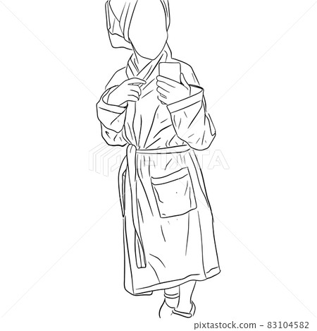 Girl takes selfie in a bathrobe Girl takes selfie in a bathrobe 83104582
