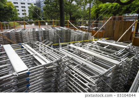 Scaffolding, construction site, scaffolding material storage, scaffolding rental, 83104844