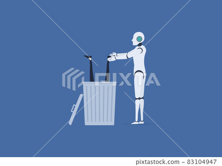 AI機器人已經淘汰了無能的人類！ AI會搶走你的工作！插圖素材 83104947