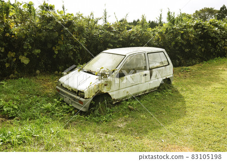 Decayed white car Decayed white car 83105198