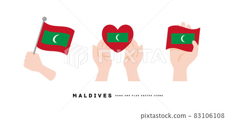 [Maldives] hand and national flag icon vector illustration 83106108