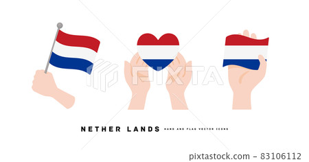 [Netherlands] hand and national flag icon vector illustration 83106112