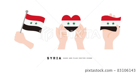 [敘利亞] 手和國旗圖標矢量圖 83106143