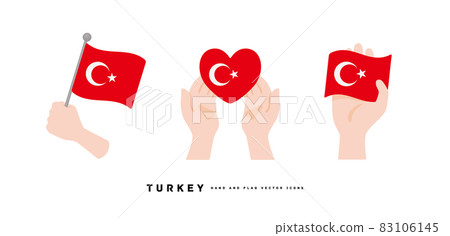 [Turkey] hand and national flag icon vector... - Stock Illustration ...