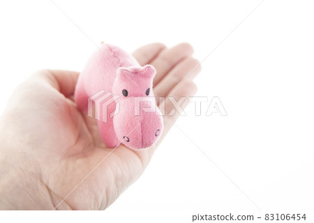 image of toy hippopotamus hand white background image of toy hippopotamus hand white background 83106454