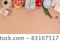 Christmas background with craft paper and gift box 83107517