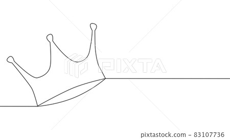 Continuous line drawing crown, symbol of royalty 83107736