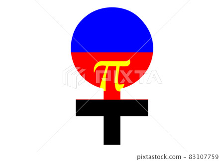 LGBT pride flag, Polyamory PRIDE. Multicolored peace flag movement. Original colors symbol. In the form of the sign of Venus 83107759